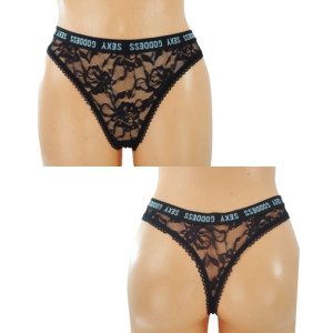 Stringi Damskie 1 Szt Czarny S/m