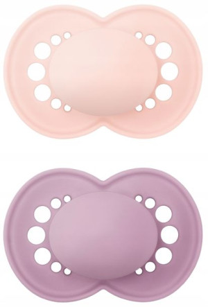 MAM BABY Smoczek Silky 6+ Unprinted Matt Girl 2SZT MAM 1287