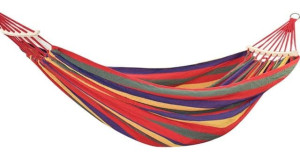 Hamak jednoosobowy 190x80cm z drążkiem 40 cm #E1