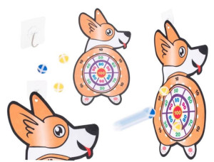 Gra Na Rzepy Dart Bezpieczne Rzutki Tarcza Pien Corgi #e1