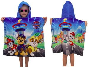PSI PATROL Ręcznik Kąpielowy z Kapturem 120 cm Ponczo