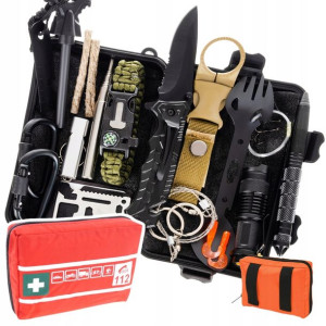 Zestaw Krzesiwo Nóż Latarka W Bushcraft Harcerz 32