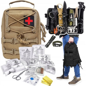 Zestaw Survivalowy Prezent Dla Chłopaka Plecak 35l