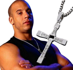 Naszyjnik Krzyż Toretto Vin Diesel srebro pr 925