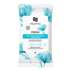 AA Fresh delikatne chusteczki do higieny intymnej odświeżenie nawilżenie 15