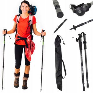 Kijki Nordic Walking Trekingowe 2x Kij + Pokrowiec