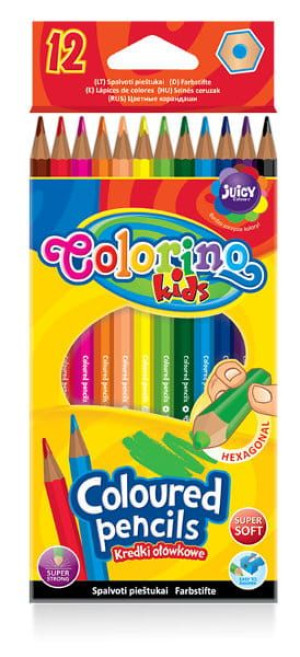 Kredki ołówkowe heksagonalne 12 kolorów - Colorino Kids