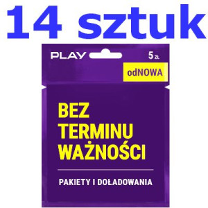 14x starter Play Odnowa na kartę 5 zł karta 3w1 sim / micro / nano