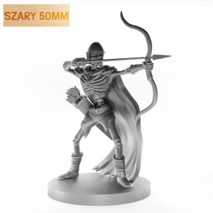 Figurka Rpg - Seria Potwory - Szkielet Łucznik - Szary 50 Mm