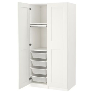IKEA PAX/GRIMO Kombinacja szafy biały/biały 100x60x201 cm