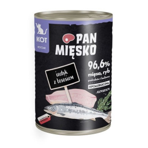 Pan Mięsko Mokra Karma Dla Kociąt Indyk z Łososiem 400 g