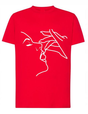 T-Shirt koszulka nadruk kobieta wiśnia r.S