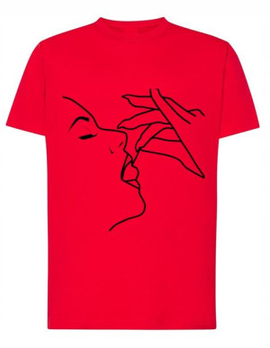 T-Shirt koszulka nadruk kobieta wiśnia r.XS