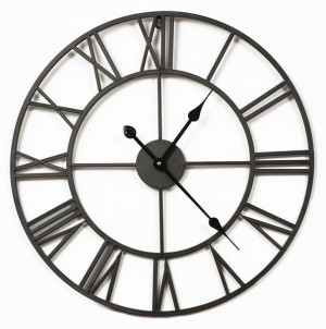 Duży metalowy zegar ścienny 60 cm z cichym mechanizmem