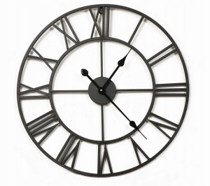 Metalowy zegar ścienny 50 CM vintage  czarny