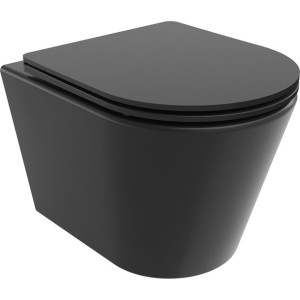 Mexen Rico miska wc Rimless z deską wolnoopadającą slim, duroplast, czarna