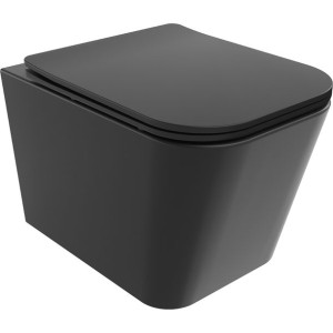 Mexen Teo miska wc Rimless z deską wolnoopadającą slim, duroplast, czarna m