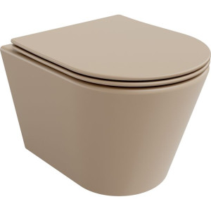 Mexen Rico miska wc Rimless z deską wolnoopadającą slim, cappuccino mat