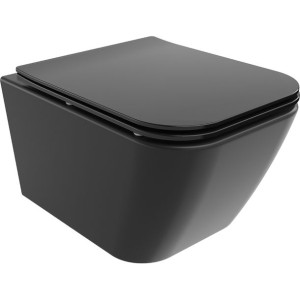 Mexen Madox miska wc Rimless z deską wolnoopadającą slim, czarna