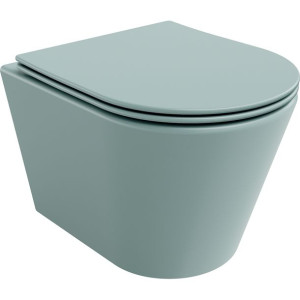 Mexen Rico miska wc Rimless z deską wolnoopadającą slim, zielona mat