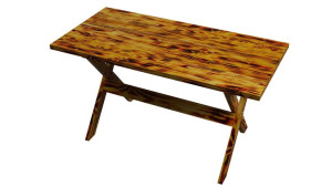 Stół Drewniany Ogrodowy 130 Cm Lakierowany Opalny