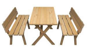 Komplet Mebli Ogrodowych Drewniany Lakierowany 130 Cm