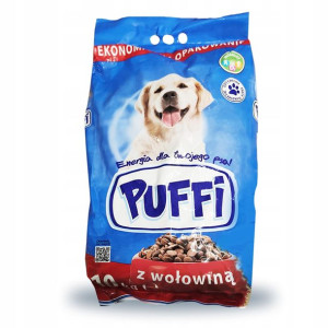 Karma Z Wołowiną Dla Psów Dorosłych Puffi 10 Kg