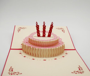 Kartka 3D URODZINY TORT 3D
