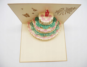 Kartka 3d URODZINY happy birthday prezent TORT
