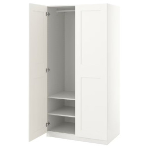 IKEA PAX/GRIMO Szafa biały/biały 100x60x236 cm