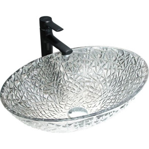 Mexen Goa szklana umywalka nablatowa 50 x 36 cm, transparent - 24085000