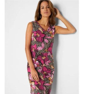 Bonprix Casualowa Sukienka W Kwiaty Dekolt W Szpic Serek 36-38 938699