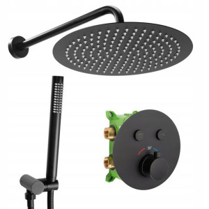 Zestaw Natryskowy Lungo Miler Black Podtynkowy