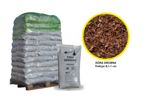 DROBNA kora sosnowa przesiewana 80l paleta 36szt