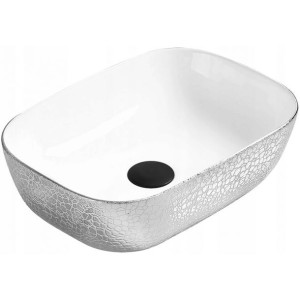 Mexen Rita umywalka nablatowa 45 x 32 cm biała/srebrna - 21084555