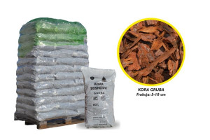 GRUBA kora sosnowa przesiewana 80l paleta 36szt