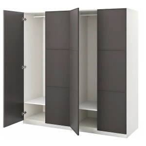IKEA PAX/MERAKER Szafa biały ciemnoszary 200x60x201 cm