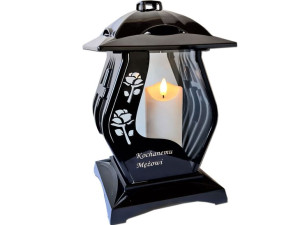 Znicz Mąż Mężowi Kpl10 Czarny+świeca Led