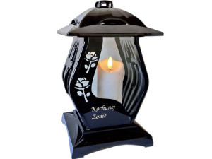 Znicz Żona Żonie Kpl10 Czarny+świeca Led