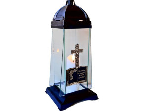 Znicz Lampion Kpl2 Księga Złoto+świeca Led