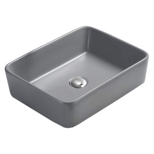 Mexen Catia umywalka nablatowa 48 x 37 cm szara jasna mat - 21314861