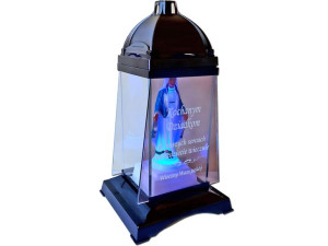 Znicz Lampion Dziadkom Kpl3 Czarny+figurka Led