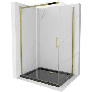 Mexen Omega kabina prysznicowa rozsuwana 120x90 transparent złota brodzik