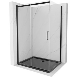 Mexen Omega kabina prysznicowa rozsuwana 120x80 transparent czarna brodzik