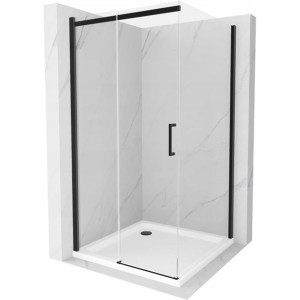 Mexen Omega kabina prysznicowa rozsuwana 100x100 transparent czarna brodzik
