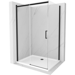 Mexen Omega kabina prysznicowa rozsuwana 120x70 transparent czarna brodzik