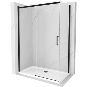 Mexen Omega kabina prysznicowa rozsuwana 130x70 transparent czarna brodzik