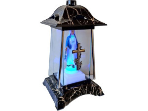 Znicz Lampion Kpl3 Czarno-złoty+figurka Led