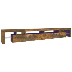 Szafka pod TV z oświetleniem LED przydymiony dąb 290x36,5x40 cm