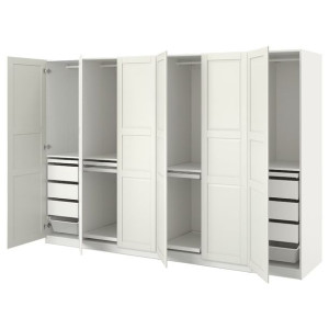 IKEA PAX/TYSSEDAL Kombinacja szafy biały/biały 300x60x201 cm